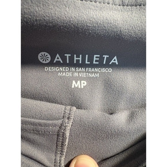 Athleta Elation Leggings Womens Medium Petite Gray High Rise Yoga Workout Pants - Picture 3 of 5